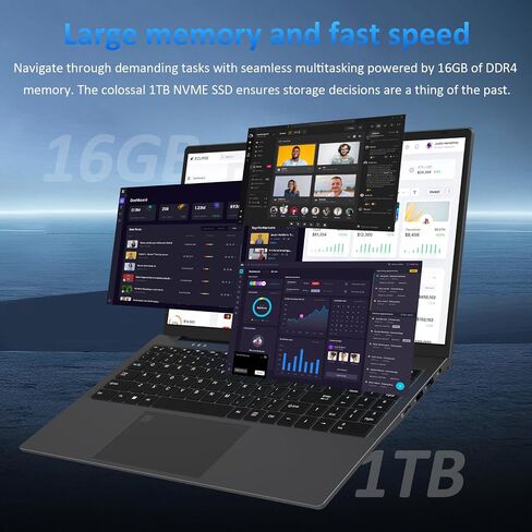 كمبيوتر محمول يعمل بنظام Windows، ذاكرة وصول عشوائي DDR4 سعة 16 جيجابايت، محرك أقراص SSD سعة 1 تيرابايت M.2 PCIe NVMe SSD، وحدة المعالجة المركزية Intel N95 بسرعة 1.7-3.4 جيجاهرتز، شاشة LCD IPS LCD مقاس 15.6 بوصة FHD 180 درجة مع مصراع الخصوصية، لوحة مفاتيح in Saudi Arabia