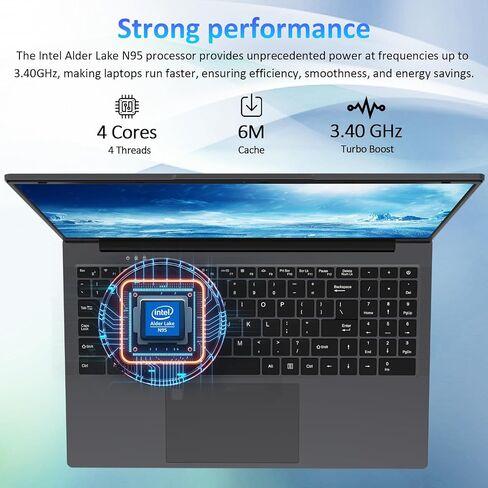كمبيوتر محمول يعمل بنظام Windows، ذاكرة وصول عشوائي DDR4 سعة 16 جيجابايت، محرك أقراص SSD سعة 1 تيرابايت M.2 PCIe NVMe SSD، وحدة المعالجة المركزية Intel N95 بسرعة 1.7-3.4 جيجاهرتز، شاشة LCD IPS LCD مقاس 15.6 بوصة FHD 180 درجة مع مصراع الخصوصية، لوحة مفاتيح in Saudi Arabia