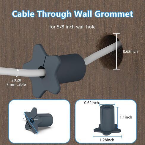 4PCS 5/8" Wall Grommets for Starlink Mini Cable,Star Link Accessories Compatible with Starlink Mount for Streaming organizing Protecting Cords,Feed-Through bushings for 5/8 inch Hole(Grey) in Kuwait