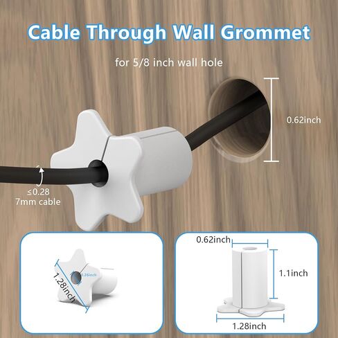 4PCS 5/8" Wall Grommets for Starlink Mini Cable,Star Link Accessories Compatible with Starlink Mount for Streaming organizing Protecting Cords,Feed-Through bushings for 5/8 inch Hole(Grey) in Kuwait