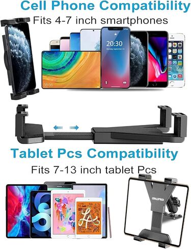 OHLPRO Tablet Holder for Truck, Heavy Duty iPad Mount for Drill Base 360°Adjustable 2-Stage Arm Car Stand for All 7" - 11.5" iPad Pro,Mini,Samsung Tab,Nexus, Great for Desks,Wall, Businesses in Kuwait