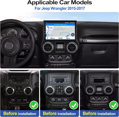 2G + 32G ستيريو سيارة أندرويد لعام 2015 2016 2017 ترقية راديو جيب رانجلر مع CarPlay اللاسلكي Andriod Auto 10.1 بوصة شاشة لمس بلوتوث راديو السيارة مع نظام تحديد المواقع العالمي (GPS) واي فاي FM AHD كاميرا احتياطية in Saudi Arabia