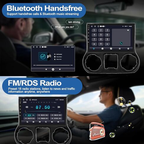 2G + 32G ستيريو سيارة أندرويد لعام 2015 2016 2017 ترقية راديو جيب رانجلر مع CarPlay اللاسلكي Andriod Auto 10.1 بوصة شاشة لمس بلوتوث راديو السيارة مع نظام تحديد المواقع العالمي (GPS) واي فاي FM AHD كاميرا احتياطية in Saudi Arabia