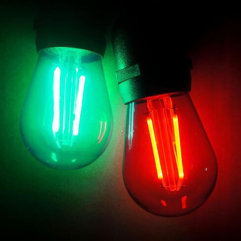15 Pack S14 LED Red String Light Bulbs, Shatterproof 2 Watt Red Replacement Bulbs for Outdoor String Light, Waterproof Decorative E26 Base Red Filament Edison Christmas Light Bulbs, 120V in Saudi Arabia