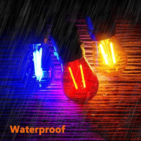 15 Pack S14 LED Red String Light Bulbs, Shatterproof 2 Watt Red Replacement Bulbs for Outdoor String Light, Waterproof Decorative E26 Base Red Filament Edison Christmas Light Bulbs, 120V in Saudi Arabia