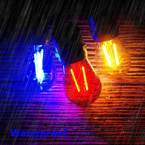 15 Pack S14 LED Red String Light Bulbs, Shatterproof 2 Watt Red Replacement Bulbs for Outdoor String Light, Waterproof Decorative E26 Base Red Filament Edison Christmas Light Bulbs, 120V in Saudi Arabia
