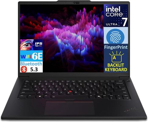 محطة عمل محمولة Lenovo ThinkPad P14s Gen 5 AI تعمل بالطاقة 14.5 IPS WUXGA (Intel Ultra 7-155H، 32GB DDR5، 2TB SSD، RTX 500 Ada 4GB، Backlit KB، بصمة الإصبع، Win 11 Pro) مع موسع منفذ USB DKZ in Saudi Arabia