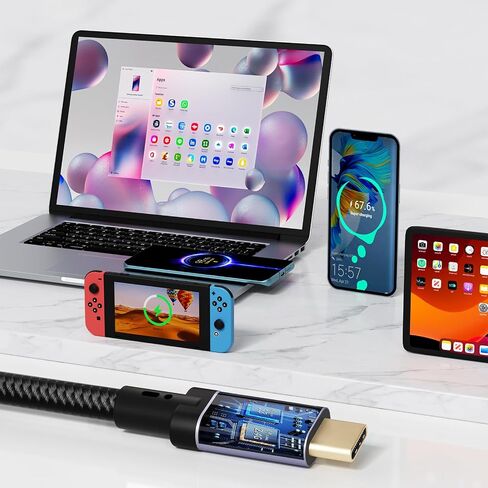 USB C Cable, USB4 Cable 240W Fast Charging, 40Gbps Data Transfer, 8K Video, Thunderbolt 4/3 Compatible, USB-C for iPhone 16, iPad, MacBook, Galaxy, Tablets & Laptops (3.3Ft) in Kuwait