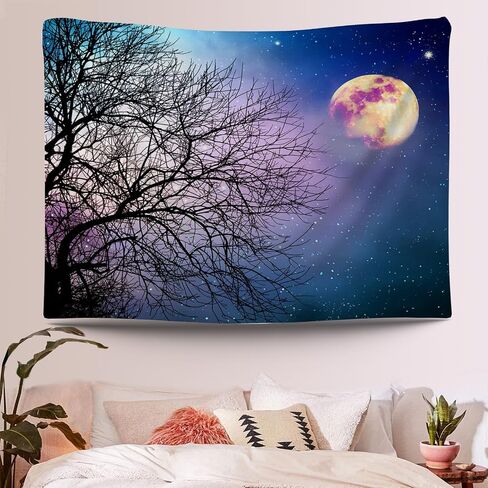 Lindameler Boho Flower Tapestry Wall Hanging Pink Mandala Medallion Aesthetic Art Tapestry Bohemian Floral Print Decoration for Bedroom Living Room(Boho) in Saudi Arabia