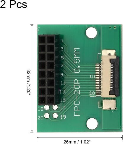 MECCANIXITY 2pcs FFC FPC Connector Board 60 Pins 0.5mm Socket to 2.54mm Double Row Female Header Strip Adapter, PCB Converter Board for LCD TVs/Digital Cameras/Laptops in Kuwait
