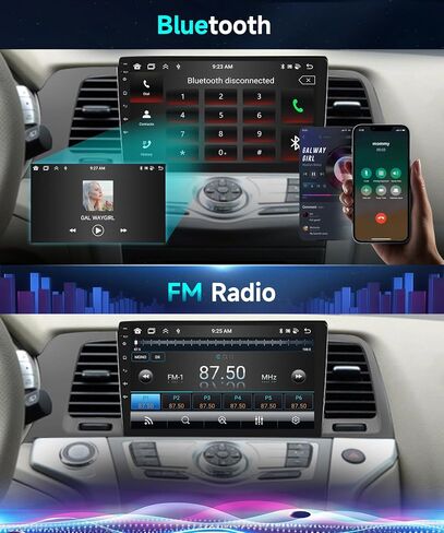 2G + 64G راديو السيارة أندرويد لنيسان مورانو 2011-2014 ستيريو سيارة مزدوج الدين مع Carplay اللاسلكي Android Auto، شاشة 9 بوصة تعمل باللمس صوت السيارة مع بلوتوث Canbus GPS WiFi Mirror Link FM RDS Camera Mic in Saudi Arabia