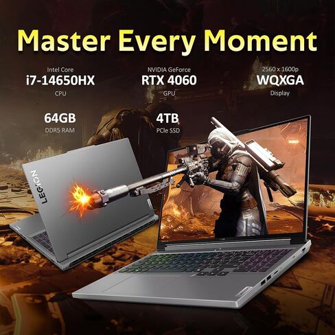 Lenovo Legion Pro 5i Gen 8 16"" Gaming Laptop (2023 Model) - Intel Core i7-13700HX 16C, NVIDIA GeForce RTX 4070, 16GB RAM, 1TB M.2 NVMe SSD, 16.0"" IPS QHD+ 500 nits 240Hz, Windows 11 Home, Onyx Grey in Saudi Arabia