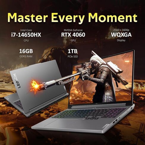 كمبيوتر محمول للألعاب Lenovo Legion Pro 5i Gen 8 مقاس 16 بوصة (موديل 2023) - Intel Core i7-13700HX 16C، NVIDIA GeForce RTX 4070، ذاكرة الوصول العشوائي 16 جيجابايت، 1 تيرابايت M.2 NVMe SSD، 16.0 بوصة IPS QHD+ 500 nits 240 هرتز، Windows 11 Home ، أونيكس جرا in Saudi Arabia