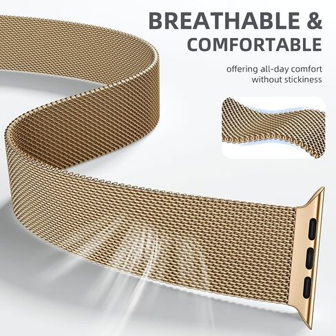Compatible with Apple Watch Ultra 2/Ultra Band 49mm 46mm 45mm 44mm Men Women, Stainless Steel Mesh Loop with Parachute-style Buckle Metal Strap for iWatch Bands Ultra Series 10 9 8 7 6 5 4 SE in Saudi Arabia