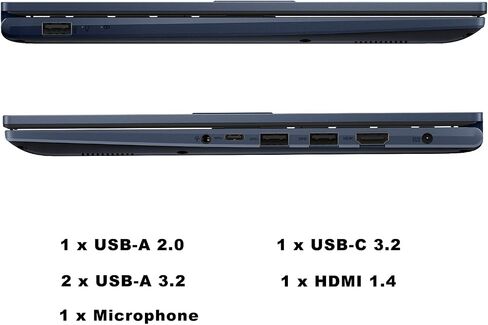 ASUS Vivobook 14" FHD Laptop for Students and Business, Intel 12th Gen Core i3-1215U, Intel Iris Xe Graphics, 720p Webcam, Fingerprint, Wi-Fi 6E, Win11 Home, w/HDMI (16GB RAM |512GB SSD +HDMI) in Saudi Arabia