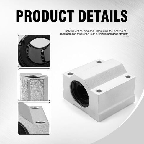4Pcs SC20UU Linear Motion Ball Bearing Slide Block ID 20mm Aluminum Bushing Linear Rail Support Guide Shaft Bearing for Printer Parts 4 Pack in Kuwait
