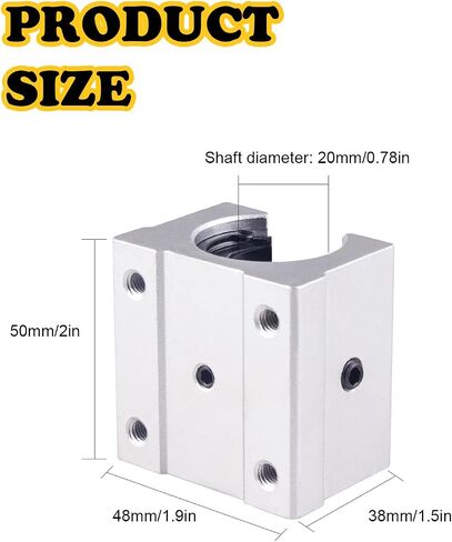 4Pcs SC20UU Linear Motion Ball Bearing Slide Block ID 20mm Aluminum Bushing Linear Rail Support Guide Shaft Bearing for Printer Parts 4 Pack in Kuwait