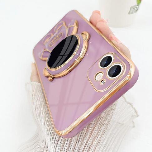 Compatible with iPhone 11 Case Cute 3D Astronaut Stand Design Camera Protection Shockproof Soft Back Cover for Apple iPhone 11 Phone Case Purple in Kuwait