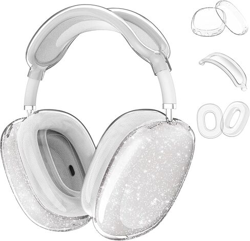 حافظة شفافة لـ 3 في 1 AirPods Max، غطاء وسادة أذن ناعم من مادة TPU / غطاء أكواب الأذن / غطاء عصابة رأس لغطاء Airpods Max، حافظة حماية شفافة لملحقات سماعات الرأس AirPod Max - كريستال in Kuwait