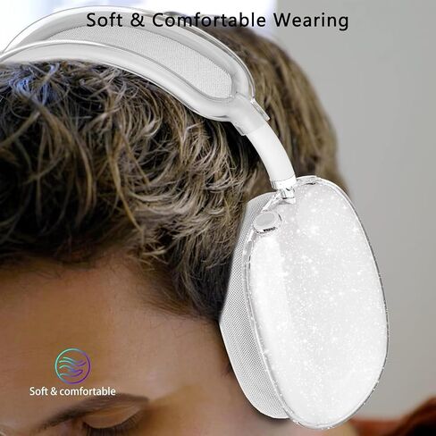 حافظة شفافة لـ 3 في 1 AirPods Max، غطاء وسادة أذن ناعم من مادة TPU / غطاء أكواب الأذن / غطاء عصابة رأس لغطاء Airpods Max، حافظة حماية شفافة لملحقات سماعات الرأس AirPod Max - كريستال in Kuwait