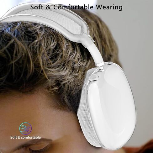 حافظة شفافة لـ 3 في 1 AirPods Max، غطاء وسادة أذن ناعم من مادة TPU / غطاء أكواب الأذن / غطاء عصابة رأس لغطاء Airpods Max، حافظة حماية شفافة لملحقات سماعات الرأس AirPod Max - كريستال in Kuwait