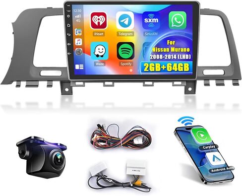 Hikity Android Car Stereo for Nissan Murano 2008-2014 (LHD) Radio 2+64GB 9 Inch Touchscreen Car Radio Wireless Carplay Android Auto Support GPS Navigation WiFi Bluetooth FM EQ Backup Camera in Saudi Arabia