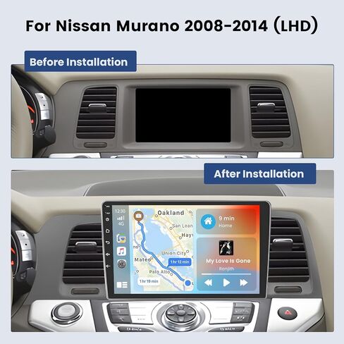 Hikity Android Car Stereo for Nissan Murano 2008-2014 (LHD) Radio 2+64GB 9 Inch Touchscreen Car Radio Wireless Carplay Android Auto Support GPS Navigation WiFi Bluetooth FM EQ Backup Camera in Saudi Arabia