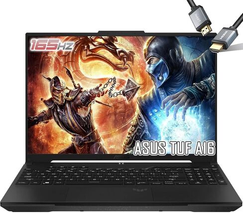 كمبيوتر محمول ASUS TUF Gaming A16 - شاشة WUXGA مقاس 16 بوصة 165 هرتز 100% sRGB - AMD Ryzen7 7735HS Beat i7-12650H - AMD Radeon RX7600S Beat RTX 4060 - لوحة مفاتيح بإضاءة خلفية - كابل HDMI (ذاكرة الوصول العشوائي 64 جيجابايت | 4 تيرابايت PCIe SSD) in Saudi Arabia