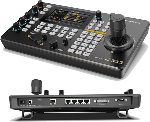 AVMATRIX PKC3000 IP & Serial PTZ-Camera-Controller PoE NDI PTZ Controller Keyboard with 4D Joystick for Live Streaming, PTZ Network Keyboard Visca PELCO D/P RS232 RS485 LCD Screen in Kuwait