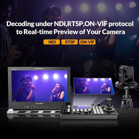 AVMATRIX PKC3000 IP & Serial PTZ-Camera-Controller PoE NDI PTZ Controller Keyboard with 4D Joystick for Live Streaming, PTZ Network Keyboard Visca PELCO D/P RS232 RS485 LCD Screen in Kuwait