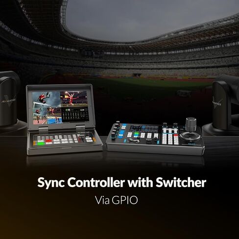 AVMATRIX PKC3000 IP & Serial PTZ-Camera-Controller PoE NDI PTZ Controller Keyboard with 4D Joystick for Live Streaming, PTZ Network Keyboard Visca PELCO D/P RS232 RS485 LCD Screen in Kuwait