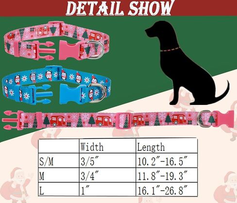 Christmas Dog Collar for Large Dogs, 2 Pack Winter Dog Collar, Cute Penguin and Christmas Bus Dog Collars for Boy Girl Dogs Christmas in Kuwait