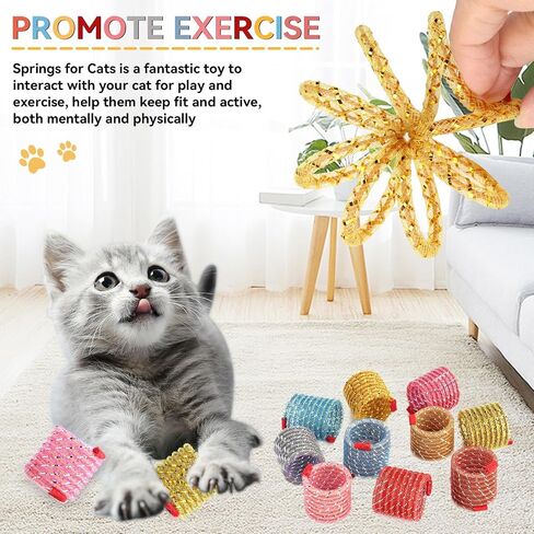 10pcs Colorful Spring Cat Toy, Cat Spiral Spring Cat Creative Toy Plastic Stretchable Pet Play Toy for Swatting, Biting, Hunting Kitten Toys - (random Color) in Saudi Arabia
