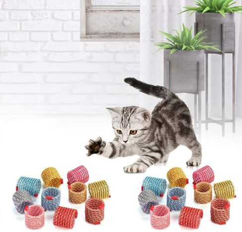 10pcs Colorful Spring Cat Toy, Cat Spiral Spring Cat Creative Toy Plastic Stretchable Pet Play Toy for Swatting, Biting, Hunting Kitten Toys - (random Color) in Saudi Arabia