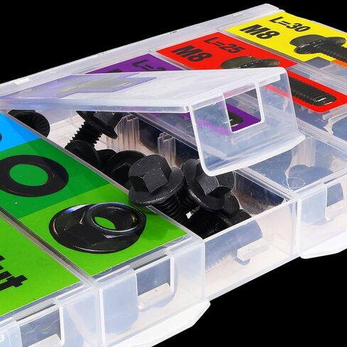 EEEEE Black Metric Hex Flanged Nuts and Bolts Assortment Kit and Nuts Kit Set M6 Bolt 12mm16mm 20mm 25mm 30mm Flange Metric Bolt Assortment, Alloy Steel 10.9 Assorted Flat Washers Spring Washer nut in Saudi Arabia