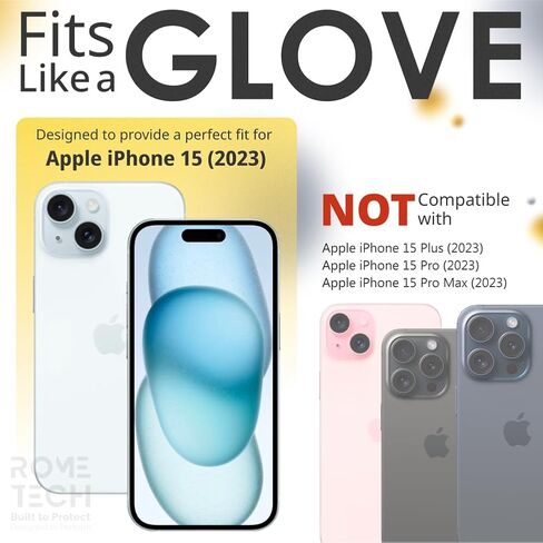 for Apple iPhone 15 Case with Clip Belt Holster & Kickstand, Screenless Protective Dual-Layer Shockproof for iPhone 15 Belt Case - Black in Saudi Arabia