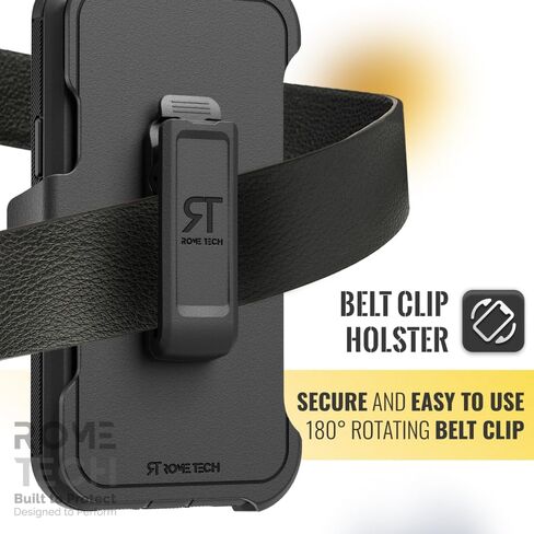 for Apple iPhone 15 Case with Clip Belt Holster & Kickstand, Screenless Protective Dual-Layer Shockproof for iPhone 15 Belt Case - Black in Saudi Arabia
