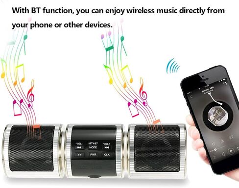 Motorcycle Audio Systems, Motorcycle Bluetooth Speaker System, IP54 Waterproof DC12V Handlebar Mounted Audio Sound System (Silver) in Saudi Arabia