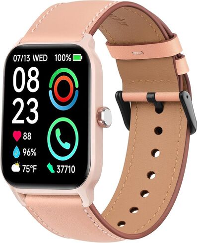 Leather Bands Compatible with IDW13,IDW16,IDW19 Smartwatch Bands, 22mm Soft Genuine Leather Replacement Strap for Fitpolo IDW13/Woneligo W13 Smartwatch Bands,ENOMIR/TOOBUR/MILOUZ/Gydom/Faweio/Veryfit IDW19 Smartwatch Bands in Saudi Arabia