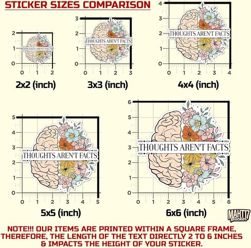 (3Pcs) Thoughts aren't Facts Stickers, Mental Health and Recovery Sticker CBT Cognitive Behavioral 3" Waterproof Die-Cut Vinyl Sticker Decal for Kindle Laptop Water Bottles Phone Decal Gifts 3 Inches in Saudi Arabia