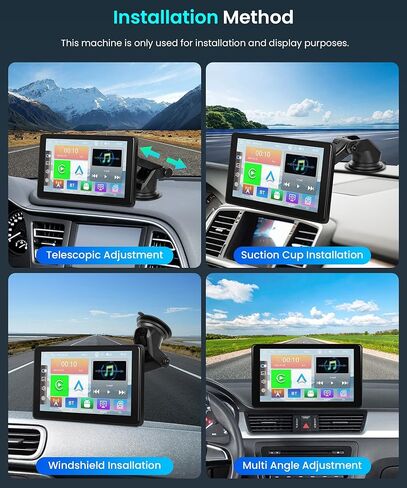 شاشة تشغيل سيارة لاسلكية 7 بوصة 1080 بيكسل للسيارة بنظام Android Auto، شاشة تشغيل سيارة HD IPS مع بلوتوث/وصلة مرآة/Airplay/Android Cast/EQ Audio/AUX/بطاقة SD/قاعدة شاشة، للسيارات والشاحنات وسيارات الدفع الرباعي in Saudi Arabia