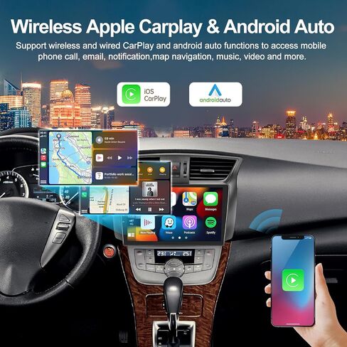 2+64GB Android 13 Car Stereo for Nissan Sentra Radio 2013 2014 2015 with Wireless CarPlay Android Auto 10.1" Touch Screen Bluetooth Car Radio with GPS Navigation HiFi Audio WiFi FM AHD Backup Camera in Saudi Arabia