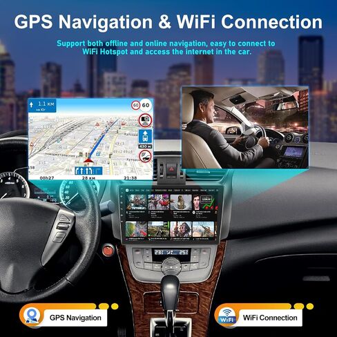 2+64GB Android 13 Car Stereo for Nissan Sentra Radio 2013 2014 2015 with Wireless CarPlay Android Auto 10.1" Touch Screen Bluetooth Car Radio with GPS Navigation HiFi Audio WiFi FM AHD Backup Camera in Saudi Arabia