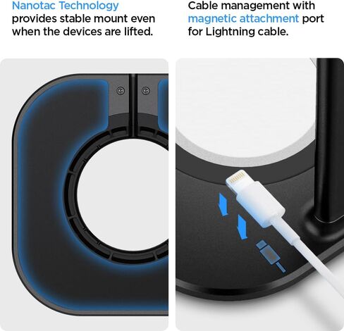 حامل سبايجن الفاخر من الألومنيوم مصمم لسماعات AirPods Max، وسماعات Sonos Ace، وBose، وBeats، وSony، وSennheiser [الشاحن غير متضمن] حامل سماعات رأس عالمي مزدوج - رمادي فضائي in Kuwait