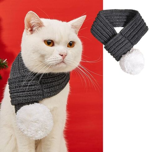 Dog Hat & Scarf Set, Dog Knitted Hat Christmas Winter Warm Caps Cute Neck Ear Warmer Hood Warm Scarf Party Decoration for Pet Cat A-Pink Diamond Medium in Kuwait