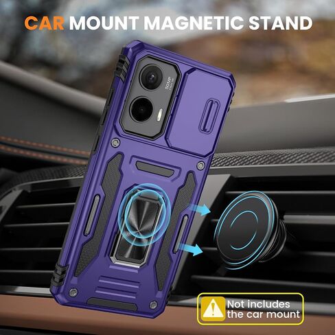 Maxdara for Moto G Stylus 5G 2024 Camera Cover Case + Screen Protector(1 Pack), Motorola Moto G Stylus 5G 2024 Case with Built-in 360°Rotate Ring Stand Magnetic Car Mount Cover Case, Red in Saudi Arabia