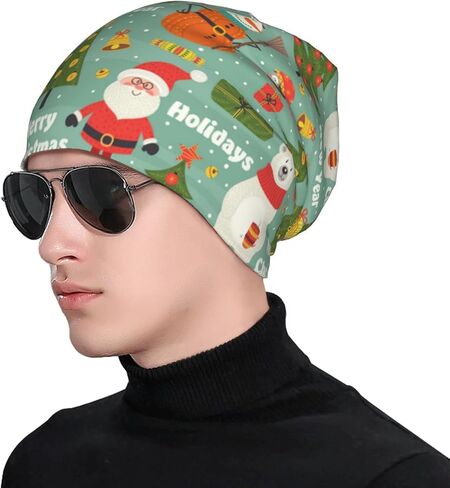 Christmas Beanie Chemo Hat Cancer Headwear Knitted Hats Baggy Slouchy Scarf Cap for Adults Women Men in Kuwait