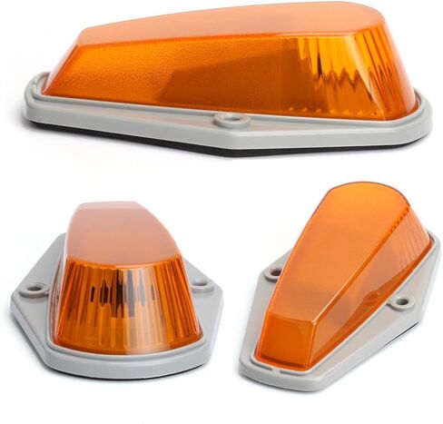 5pcs Cab Marker Roof Running Light Black Cover Lens With Amber LED Bulbs Compatible with 1973-1997 Ford F-150 F-250 F-350 F Series Pickup Super Duty Trucks in Kuwait