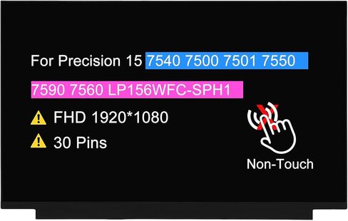 15.6 بوصة LCD بديلة LP156WFC-SPH1 لـ Dell Precision 15 7540 7500 7501 7550 7590 7560 FHD 1920 * 1080 30 pin لوحة عرض غير تعمل باللمس (بدون علامات تبويب) in Kuwait
