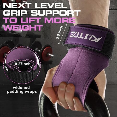 Lifting Straps Women, Weightlifting Wrist Straps with Cushion Wrist Loop, Double Layer Leather, and Storage Pouch, Women Gym Hand Grips for Deadlift, Powerlifting, Rows, Pull Ups, Bodybuilding in Saudi Arabia